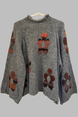 סריג פרחים רטרו