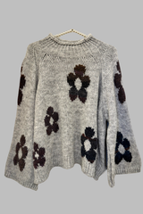 סריג פרחים רטרו