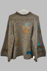 סריג פרחים רטרו