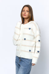 קרדיגן פסים לב ג'ינס