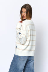 קרדיגן פסים לב ג'ינס