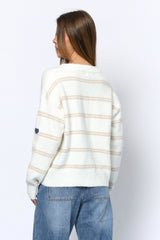 קרדיגן פסים לב ג'ינס