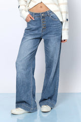 ג'ינס רחב כפתורים