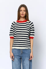 סריג פסים סיילור שרוול קצר