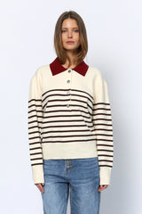 סריג צווארון פסים