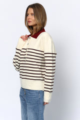 סריג צווארון פסים