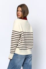 סריג צווארון פסים