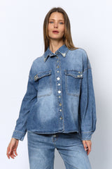 SHELL חולצה מכופתרת ג'ינס