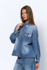 SHELL חולצה מכופתרת ג'ינס