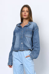 חולצה מכופתרת ג'ינס תיקתקים
