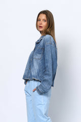 חולצה מכופתרת ג'ינס תיקתקים