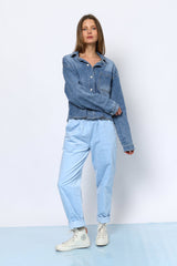 חולצה מכופתרת ג'ינס תיקתקים