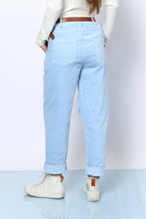 מכנס גומי קטיפה+חגורה