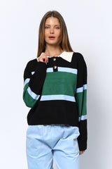 סריג צווארון פס רחב