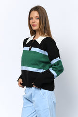 סריג צווארון פס רחב