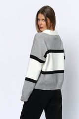 סריג צווארון פס רחב