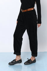 מכנס גומי קטיפה+חגורה