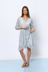 שמלה שיפון מעטפת פרחונית