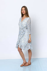 שמלה שיפון מעטפת פרחונית