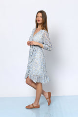 שמלה שיפון מעטפת פרחונית