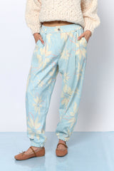 מכנס גומי פרחים