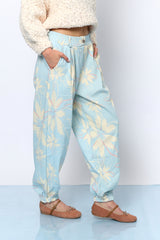 מכנס גומי פרחים