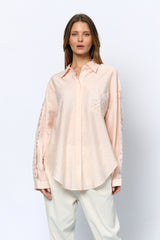 חולצה מכופתרת שילוב רקמה