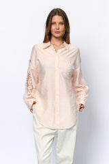 חולצה מכופתרת שילוב רקמה