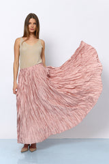 חצאית מקסי סאטן מקומטת