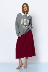 סווטשירט בוסטון צווארון פרווה