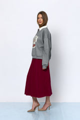 סווטשירט בוסטון צווארון פרווה