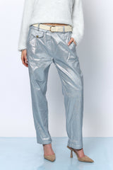 GLOW מכנס גומי+חגורה צמה