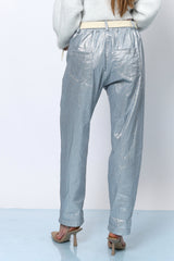 GLOW מכנס גומי+חגורה צמה