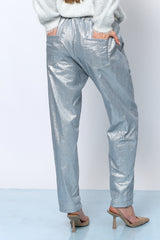 GLOW מכנס גומי+חגורה צמה