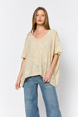 OVERSIZE טופ לורקס שושנים