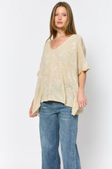 OVERSIZE טופ לורקס שושנים