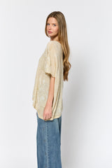 OVERSIZE טופ לורקס שושנים