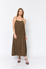 שמלה ספגטי משי קפלים