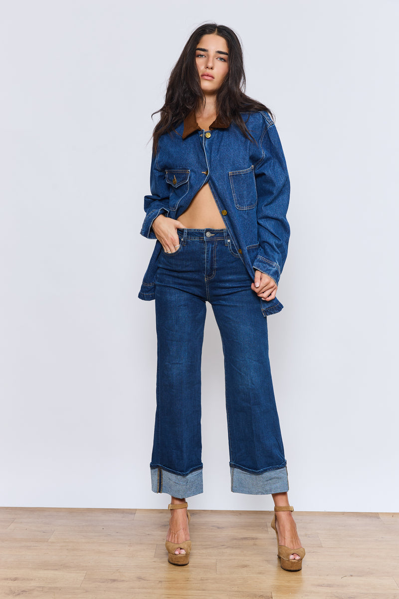 ג'ינס רחב קיפול