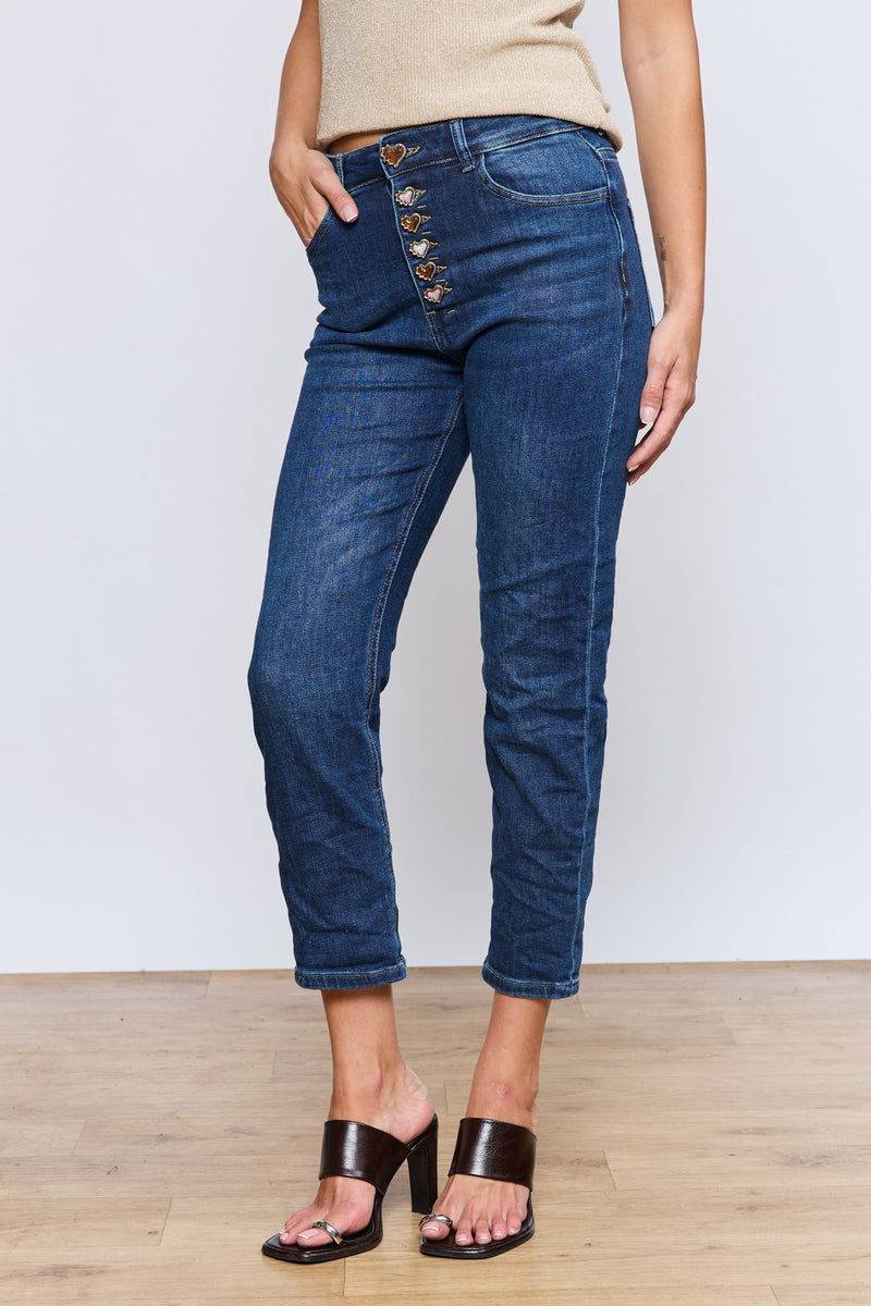 ג'ינס לבבות נחושת כהה