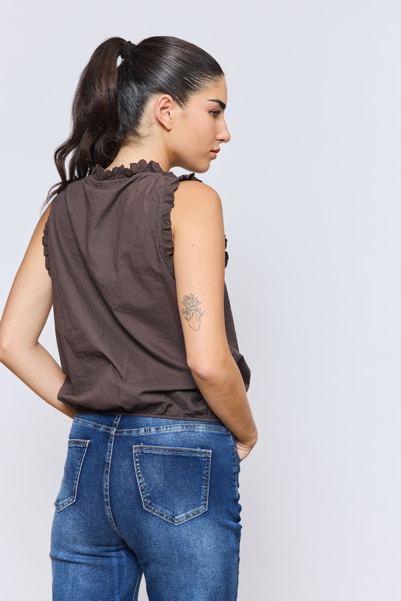 טופ וולאן רקמה+גומי