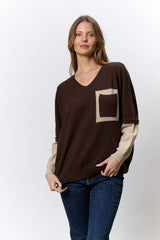 סריג כיס שילוב צבעים