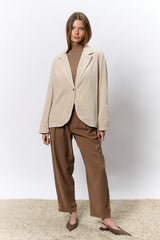 ג'קט קורדרוי כפתור לב מוזהב