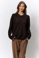 טופ מפוספס שינה צווארון