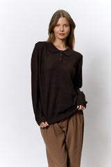 טופ מפוספס שינה צווארון