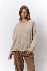 טופ ניקי קטיפה שרוך