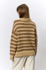 סריג שינה צווארון פסים