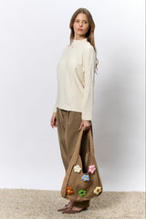 תיק סרוג פרחים