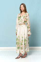 שמלה טנסל פרחים+וולאן