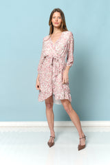 שמלה שיפון מעטפת פרחונית